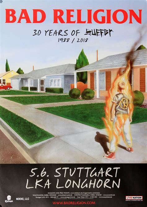 Bad Religion - 30 Years Of Suffer, Stuttgart 2018 - Konzertplakat, 22,90