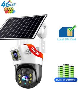 AVOIHS Solar PTZ Dual Lens 360° Camera 4G SIM Smart AI Tracking Night ...