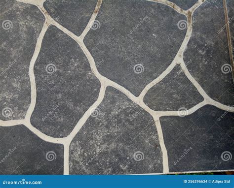 Ceramic Floor with River Stone Texture in Black with White Lines Stock ...