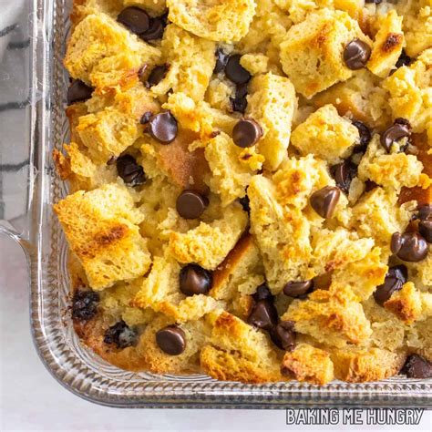 Chocolate Chip Bread Pudding Recipe (Easy!) | Baking Me Hungry