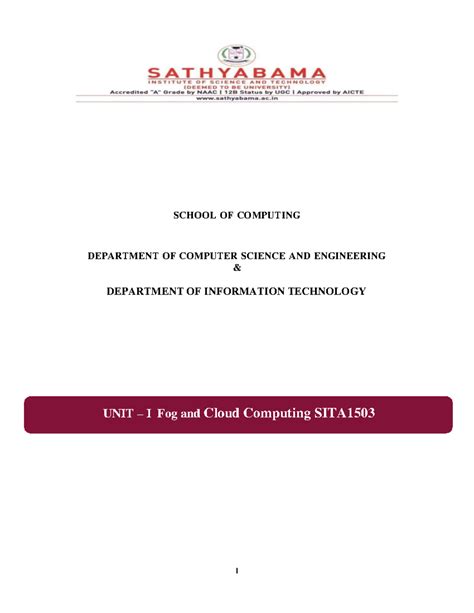 SITA1503 2 - notes for fog - SCHOOL OF COMPUTING DEPARTMENT OF COMPUTER ...