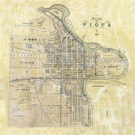 1858 Map of Piqua Miami County Ohio - Etsy