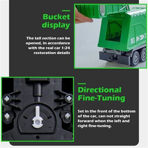 Buy 2.4G RC Garbage Truck Toy with Lights - 6 Channel Remote Control ...