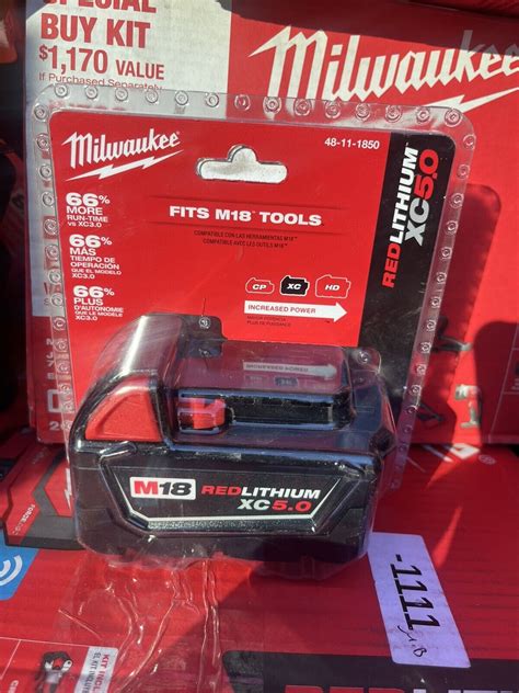 (1) NEW IN PACK Genuine Milwaukee M18 48-11-1850 5.0 AH Battery 18V XC ...