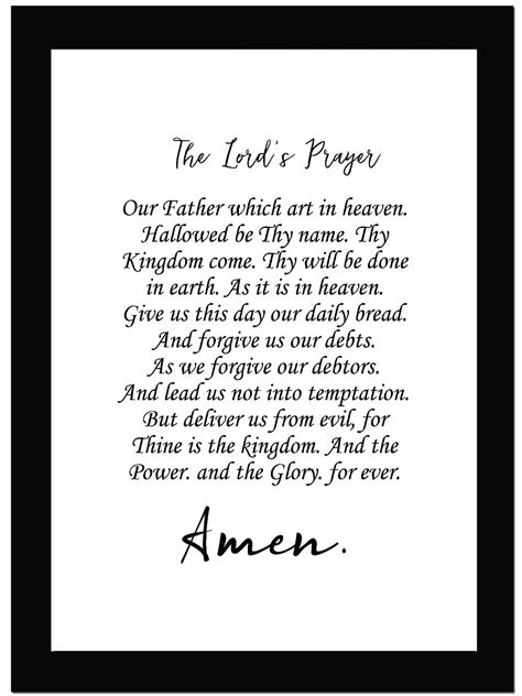 AR Creative The Lord's Prayer - Typography, Bible Quotes Bible Verse ...
