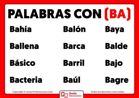 Palabras Preescolares Que Comienzan Con B Lectoescritura De Palabras