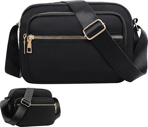 KEYRI Women Crossbody Bag with 3 Zip Compartments Shoulder Handbag with ...