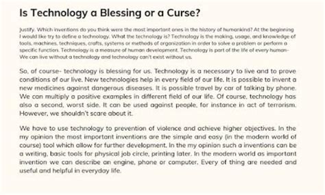 technology a blessing or curse only 250 words - Brainly.in