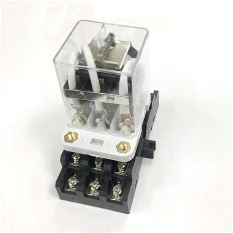 CALANDIS Jqx-38F 11-Pin 3Pdt Coil Power R40A Relay With Socket Base ...