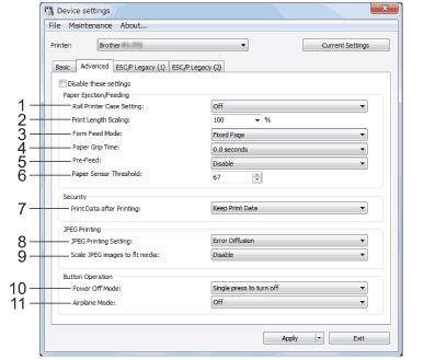 Image result for Device Settings Menu Printer