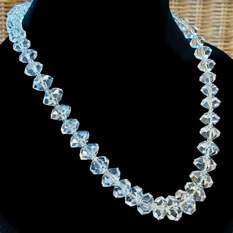 Vintage Art Deco Rock Crystal Bead Necklace - Perfect Statement Piece ...