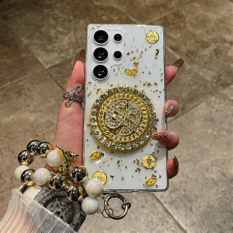 Luxury Rotating Dollar Case for Samsung Galaxy S25 | Gold Bling Coin D ...
