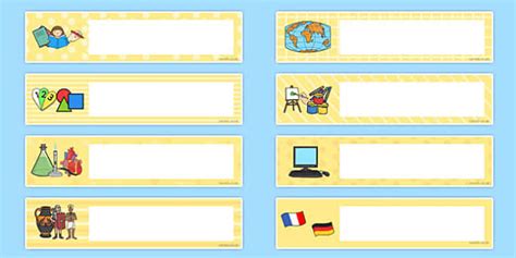 👉 School Subject Themed Editable Gratnells School Tray Labels