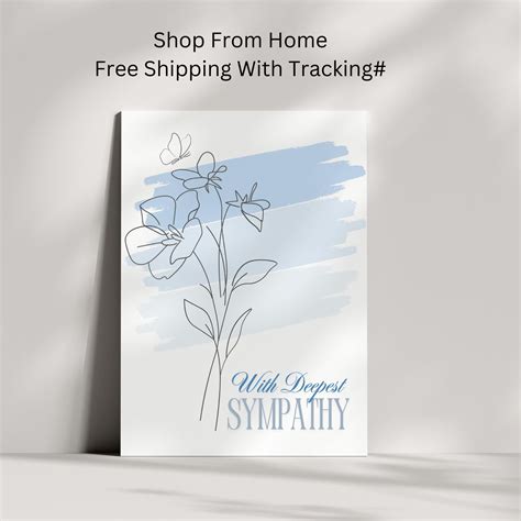 Sympathy Greeting Card Elegant Condolence Card With Heartfelt Message Bereavement Loss Funeral ...