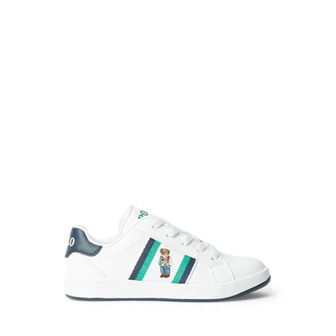 Oaklynn Polo Bear Faux-Leather Trainer for Children | Ralph Lauren® IN