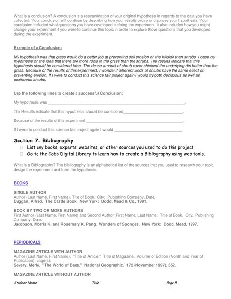 Examples of a Science Fair Report 的图像结果