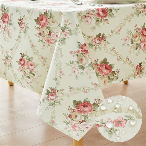 Amazon.com: Vintage Floral Rectangle Tablecloth Shabby Chic Flower ...