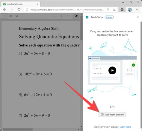Image result for How to Use Math Solver in Edge