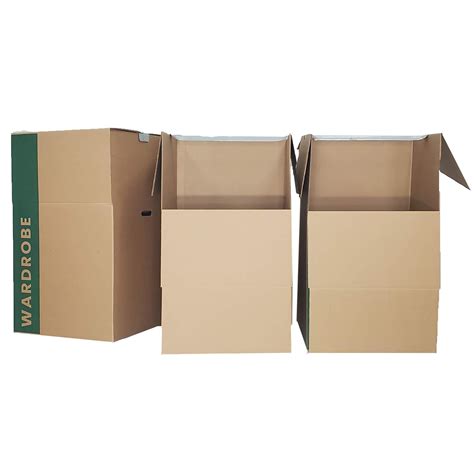 Wardrobe Clothing Moving Boxes with Bars - 20" x 20" x 34", 3-Pack ...