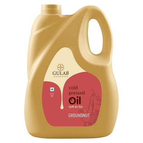 Gulab Cold Pressed Groundnut Oil, 5 Litre, Peanut Oil, Sing Tel, Kolhu ...