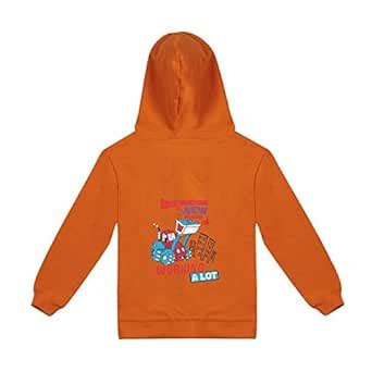 Buy Clifton Baby Boys Printed Hooded Sweat Shirt-Bright Orange ...