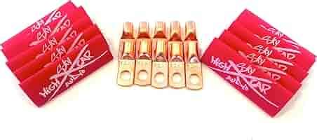 Ring Terminals 10 Pack 8 Gauge – 5/16 Hole Bare Copper Battery Lugs, Un ...