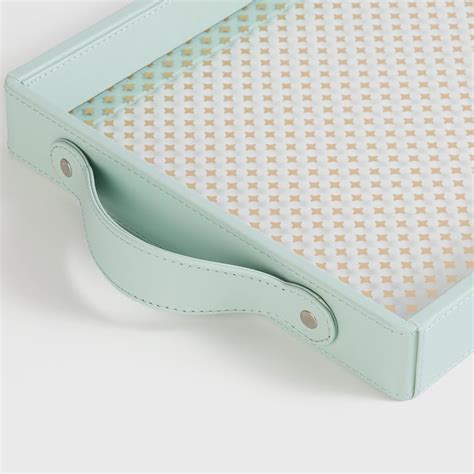 Buy Heritage Renew Blue Printed Glass Serving Tray - 26x45x4cm from ...