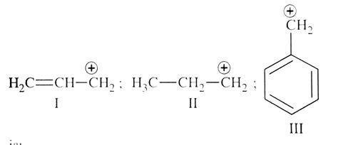 The order of stability of the following carbocations: