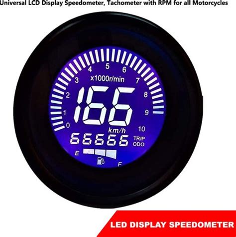 DESIKARTZ Universal LCD Display Speedometer, Tachometer with RPM for ...