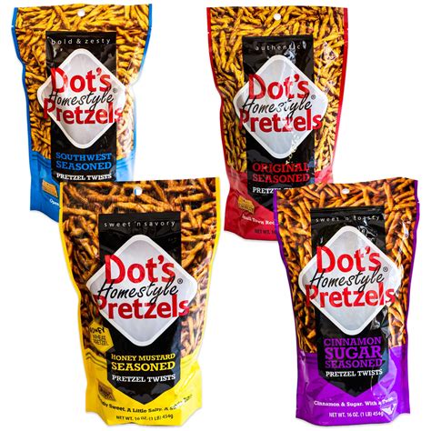 Dots Cinnamon Sugar Pretzel Twists Variety Pack Original Honey Mustard ...