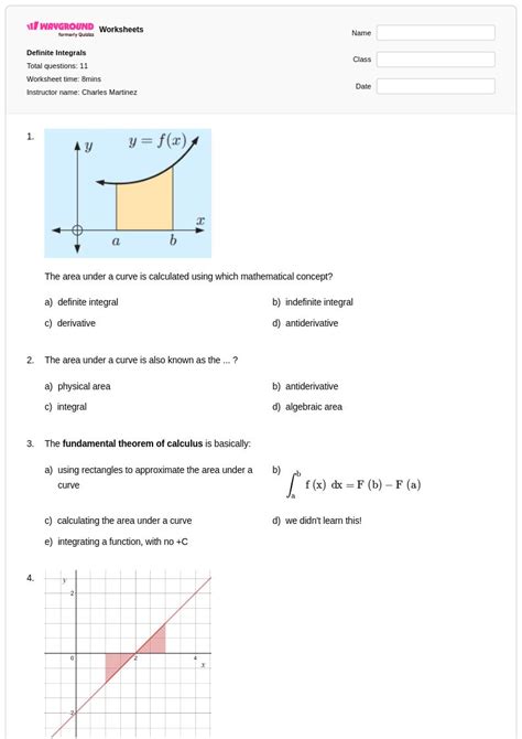 50+ Integrals worksheets for Class 11 on Wayground | Free & Printable