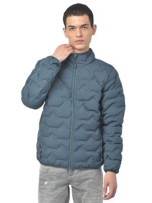 Buy WOODLAND Solid Jacket Blue Online