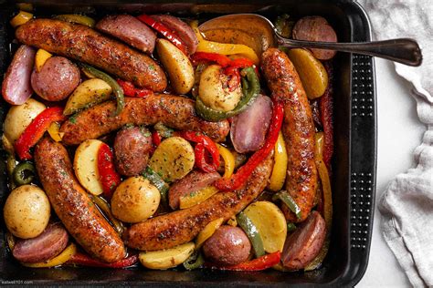 Sausage sheet pan dinner – sheet pan sausage recipe – ICDK