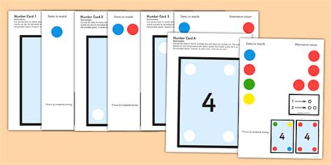 Editable Workstation Pack 1-10 Number Matching Cards