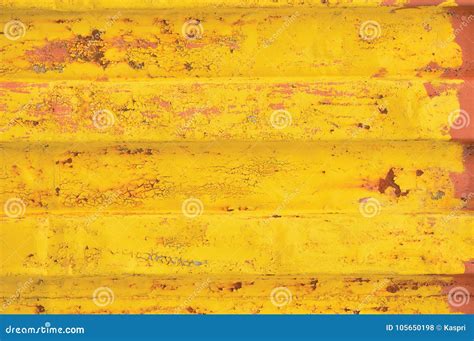 Yellow Sea Freight Container Background, Rusty Corrugated Pattern, Red ...