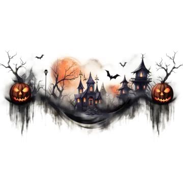 Spooky Halloween Banner Eerie Delights And Haunted Nigh Transparent ...