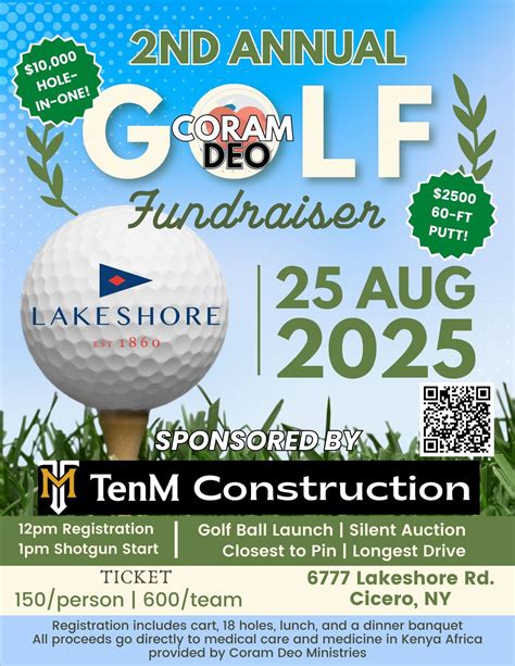 2nd Annual Coram Deo Golf Tournament @ Lakeshore, 6777 Lakeshore Rd ...