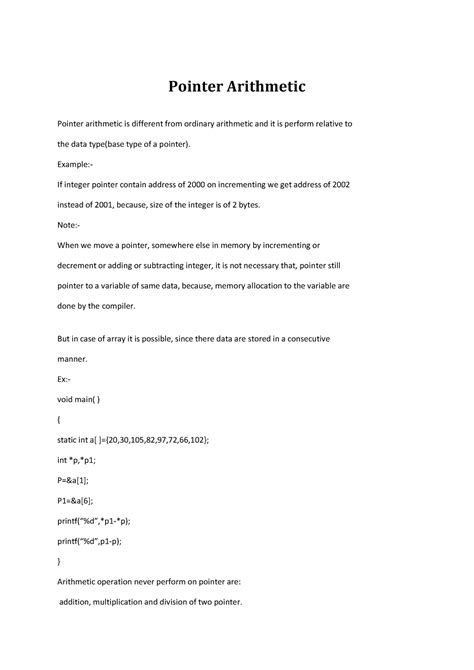 Pointer Arithmetic 的图像结果