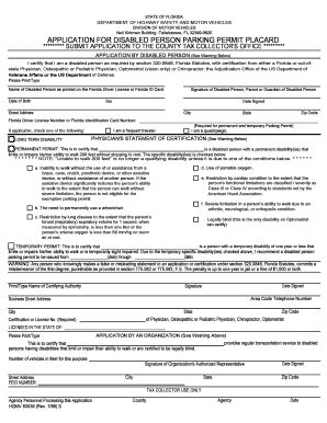 Florida Disabled Parking Permit Form - Fill Online, Printable, Fillable ...