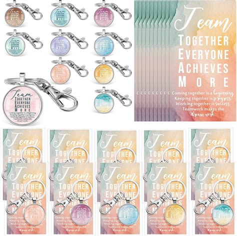 Srix 10 Sets Employee Appreciation Gifts Team Keychains Bulk Thank You Gifts for Social Worker ...
