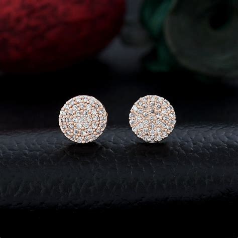 Shop Elegant Round Small Diamond Studs for Women Online - Rebaari