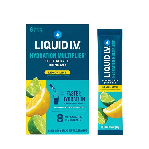 Liquid I.V. Hydration Multiplier Powdered Electrolyte Drink Mix Lemon ...