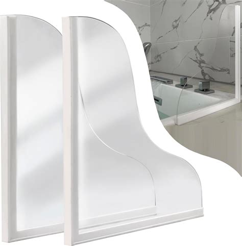 Shineligee 2 Pack Updated Shower Splash Guard, Large Splash Guards for Bathtub, Consists of ...