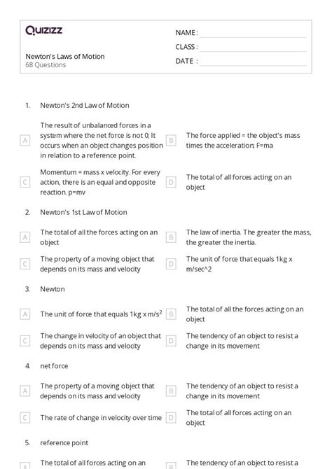 50+ newtons law of gravitation worksheets for 10th Class on Quizizz ...