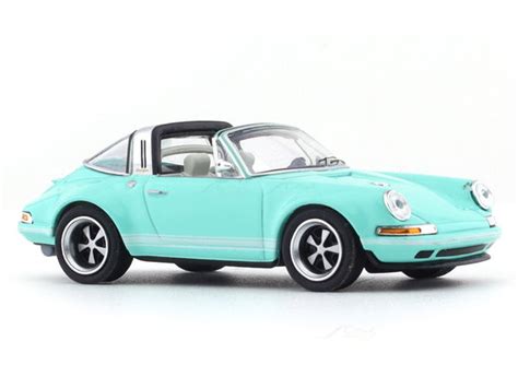 Porsche Singer 964 Targa Tiffany Blue 1:64 Pop Race diecast scale model ...