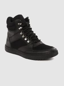 Roadster Roadster Men Black Solid Mid-Top Shoes High Tops For Men - Buy ...