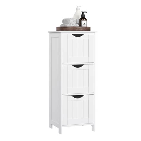 VASAGLE Bathroom Floor Cabinet, Free-Standing Storage Cabinet with 3 ...