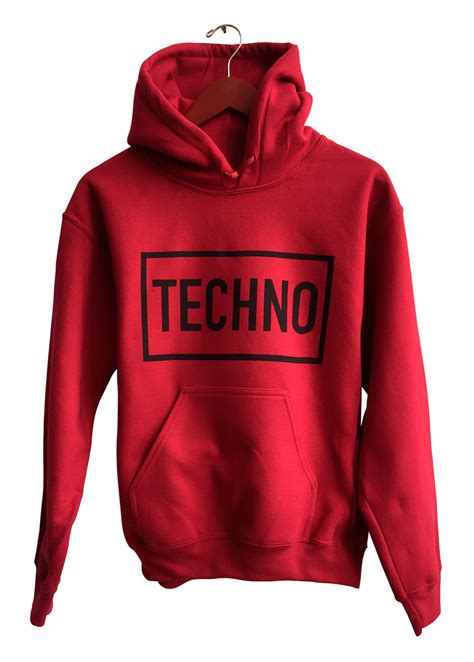 Techno Text Print Unisex Pullover Hoodie, Well Done Goods