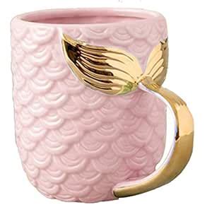 Buy BonZeal Ceramic Anniversary Gift for Mom Wife Pink Mermaid Coffee ...
