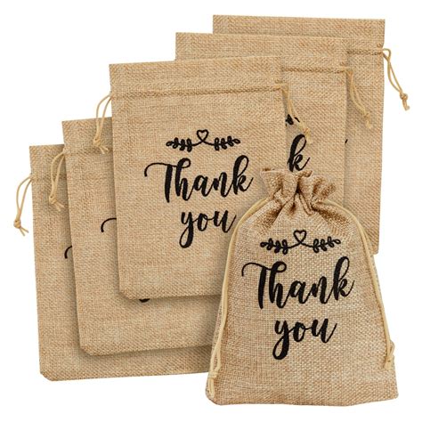30 Pack Small Burlap Bags with Drawstring for Wedding Favors, Jewelry ...